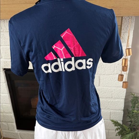adidas Navy and Pink STL City Dry Fit Short Sleeve Tee - Picture 2 of 3